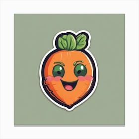 Carrot Sticker Canvas Print