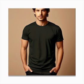 Mock Up Tshirt Blank Plain Cotton Unprinted Simple Minimalist Canvas Customizable Basic (19) Canvas Print