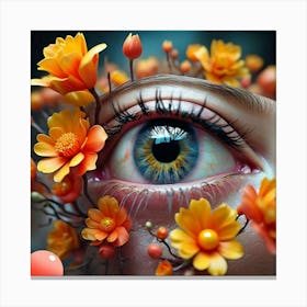 Eye With Flowers Canvas Print