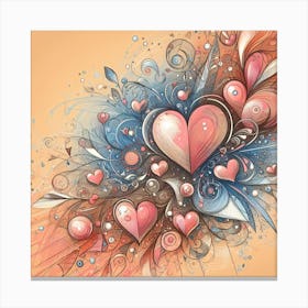 Valentine's Day, hearts 3 Canvas Print