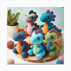 Amigurumi, dinosaur 2 Canvas Print