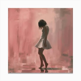 Girl In White Dress Canvas Print