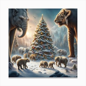 Christmas Tiger Canvas Print