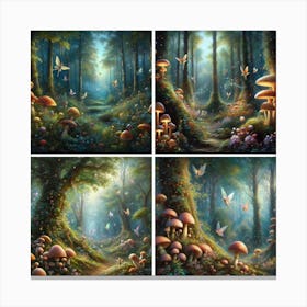 An enchanted forest at twilight. Canvas Print