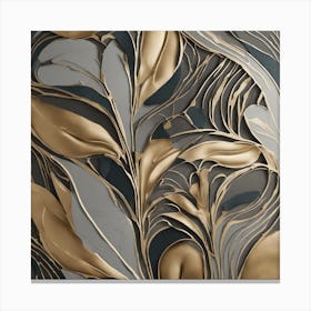 Gold Leaf Wall Art 1 Canvas Print