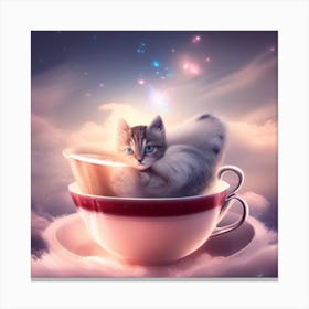 Cat In A Cup Canvas Print