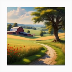 Peaceful Farm Meadow Landscape (41) Canvas Print