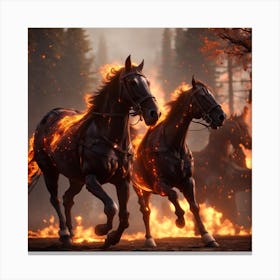 Hellfire horses Canvas Print