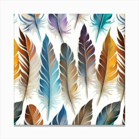 Feathers oil painting abstract painting art 3 Canvas Print