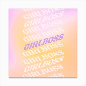 Girl Boss Square Canvas Print