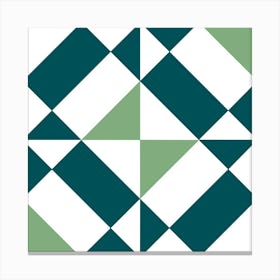 Classic Green Azulejo Pattern Canvas Print