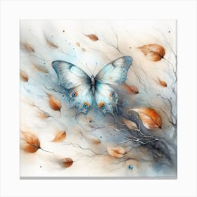 Butterfly in Autumn Leaves I Canvas Print