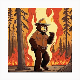Bear In The Forest Canvas Print