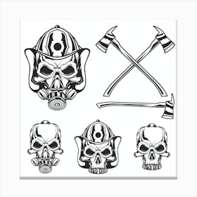 Skulls And Axes Canvas Print