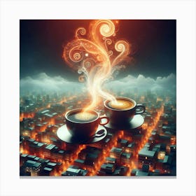 Coffee In The City Canvas Print