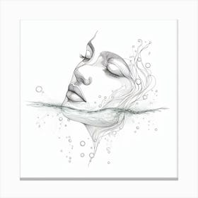Portrait Of A Woman In Water Canvas Print