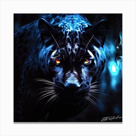 Black Panther Blue - Panther Watch Canvas Print
