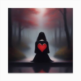 Girl With A Heart Canvas Print