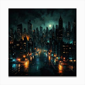 Cityscape At Night 10 Canvas Print