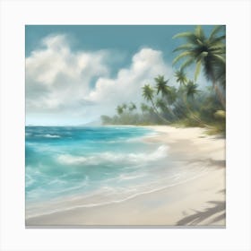 Beach Painting 1 Canvas Print