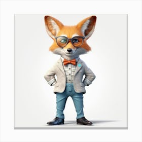 Fox In Glasses Canvas Print