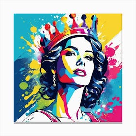 pop art watercolour flower girl 7 Stampe su tela