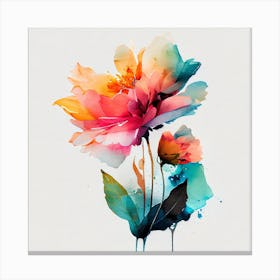 Watercolor Flower Abstract 15 Canvas Print