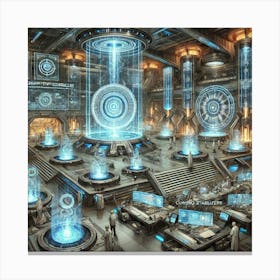 A Detailed Depiction Of The Riftforge Laboratories Canvas Print