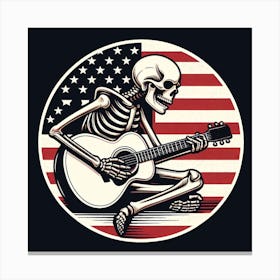 Skeleton Playing Guitar Canvas Print