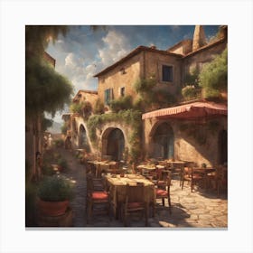 A Traditional Pizzeria In The Street Of A Small Village On The Riviera (5) Canvas Print