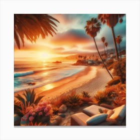 Sunset On The Beach 1 Canvas Print