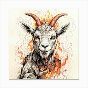 Goat On Fire 47 Canvas Print