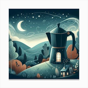 Coffee Pot At Night Canvas Print