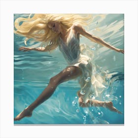 Into The Water Blonde Art Print 7 Canvas Print