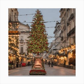 Christmas Tree In The City Canvas Print