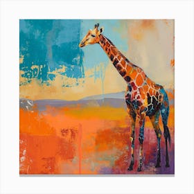 Impasto Warm Giraffe Portrait 1 Canvas Print