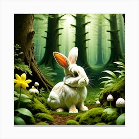Rabbit In The Forest 12 Canvas Print