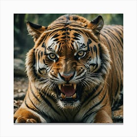 Tiger Roaring Canvas Print