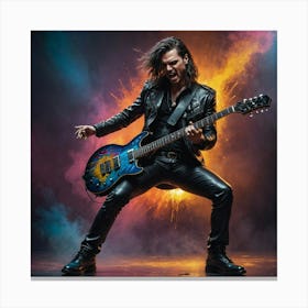 Rocking An Electric Guitar Canvas Print