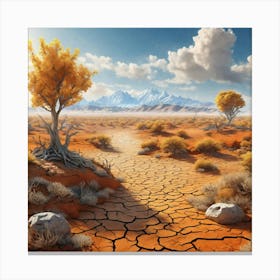 Dry Desert Landscape 3 Canvas Print