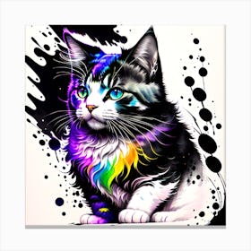 Rainbow Cat 10 Canvas Print