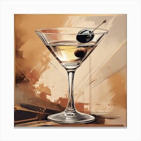 Watercolor Martini Cocktail with Motivational Quote Embrace the Unexpected_FY_IN_05 Canvas Print