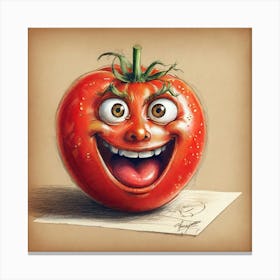 Tomato Drawing 3 Canvas Print