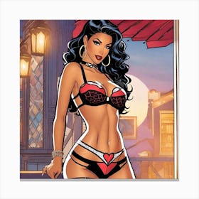 Comics girl femme fatale Canvas Print