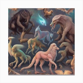 Monsters Of The Night Canvas Print