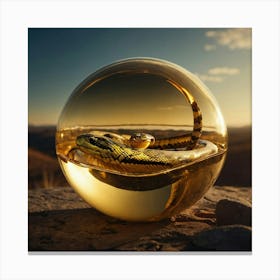 Snake In A Glass Ball 4 Canvas Print