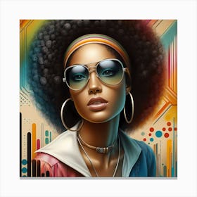 Girl With Afro Canvas Print