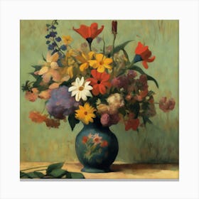 A Vase Of Flowers, Paul Gauguin 1 Canvas Print