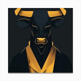 Bull With Horns Canvas Print