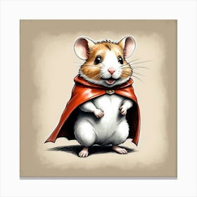 Hamster In Red Cape Canvas Print